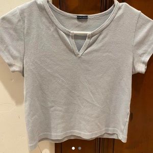 brandy melville light blue ashlyn top with v notch